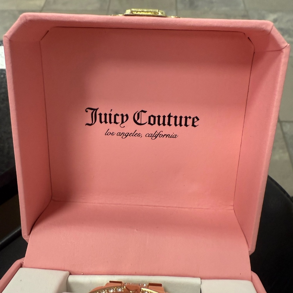 Juicy Couture Los Angeles NWT Statement Gold  Pink Face Bling Rhinestone Watch - Picture 7 of 8